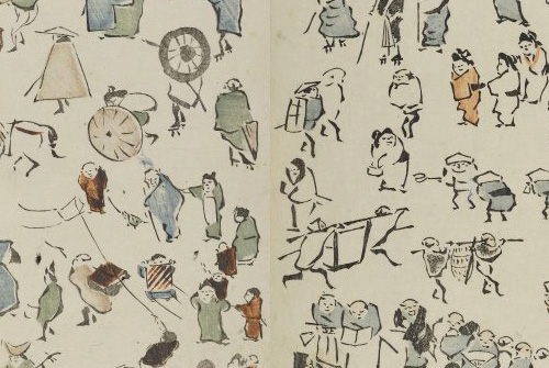 江戸時代の絵師 鍬形蕙斎が描いた「人物略画式」