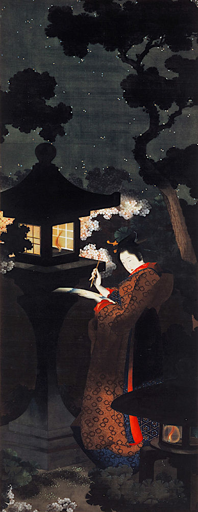 夜桜美人図（春夜美人図）